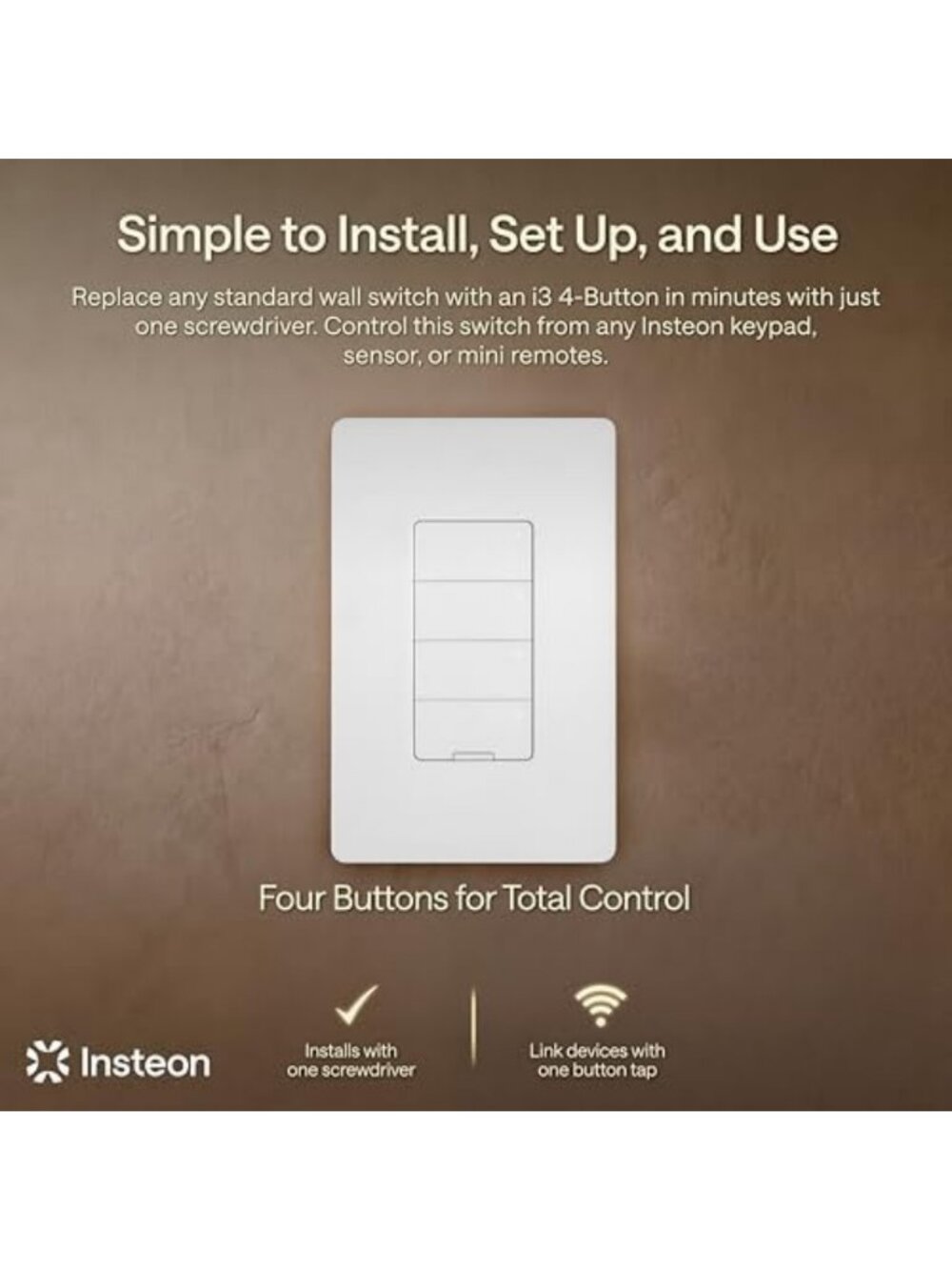 Smart Light Switch 4-Button Keypad, Wireless Scene Control Panel, Home - Picture 6 of 6